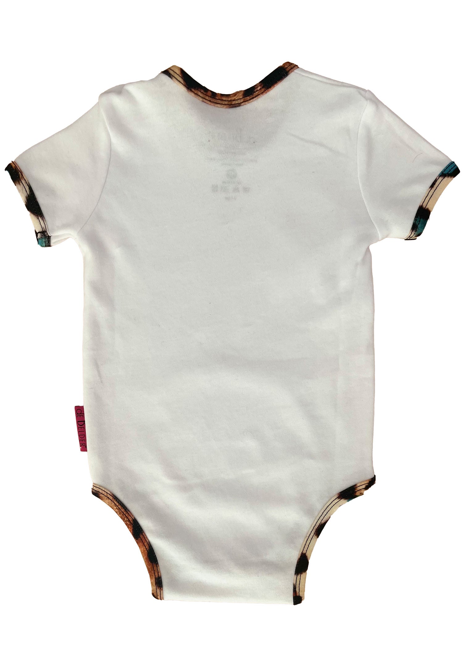 SHORT SLEEVE WHITE LEO VS TIGER BABY BODYSUIT