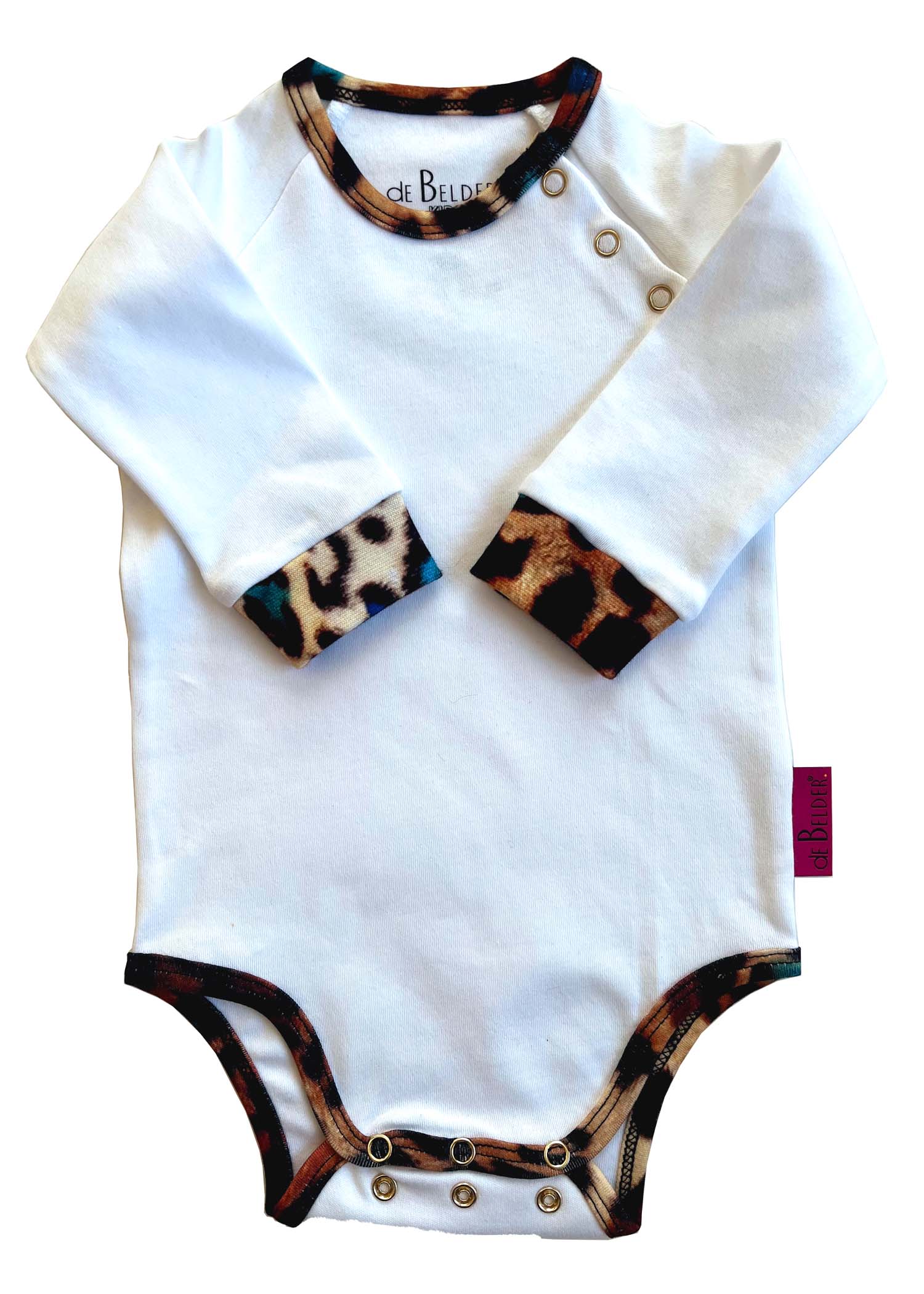 LONG SLEEVE BABYSUIT WHITE LEO VS TIGER BABY BODYSUIT